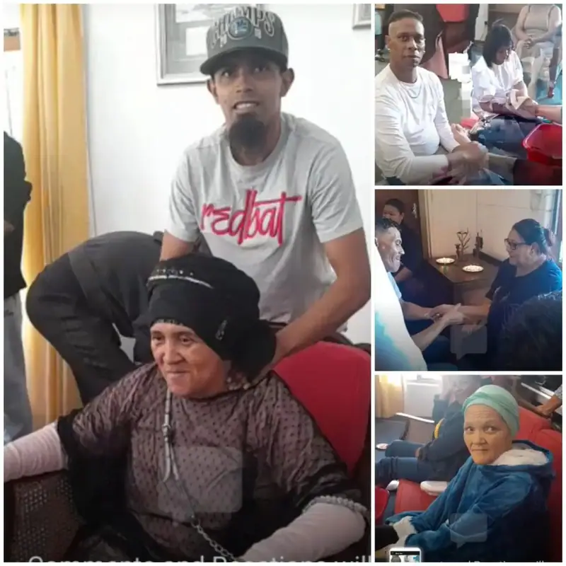 Team members giving seniors shoulder massages