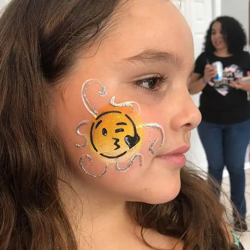 A child with a painted face